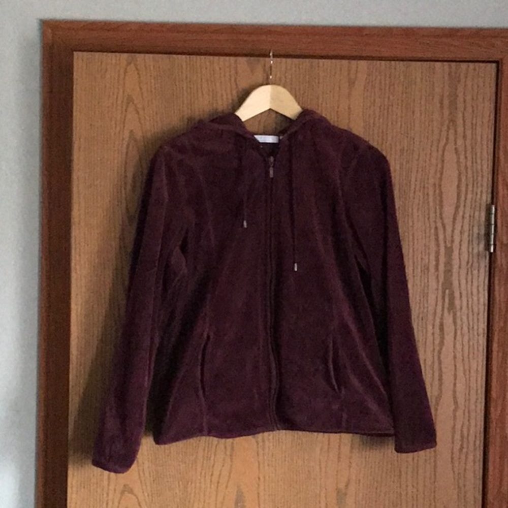 Burgundy velour hoodie